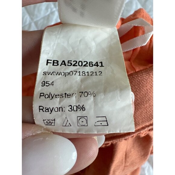 mini skirt, tassels, lined, S, orange, lightweight, burnt orange, rust, gameday - Picture 3 of 10